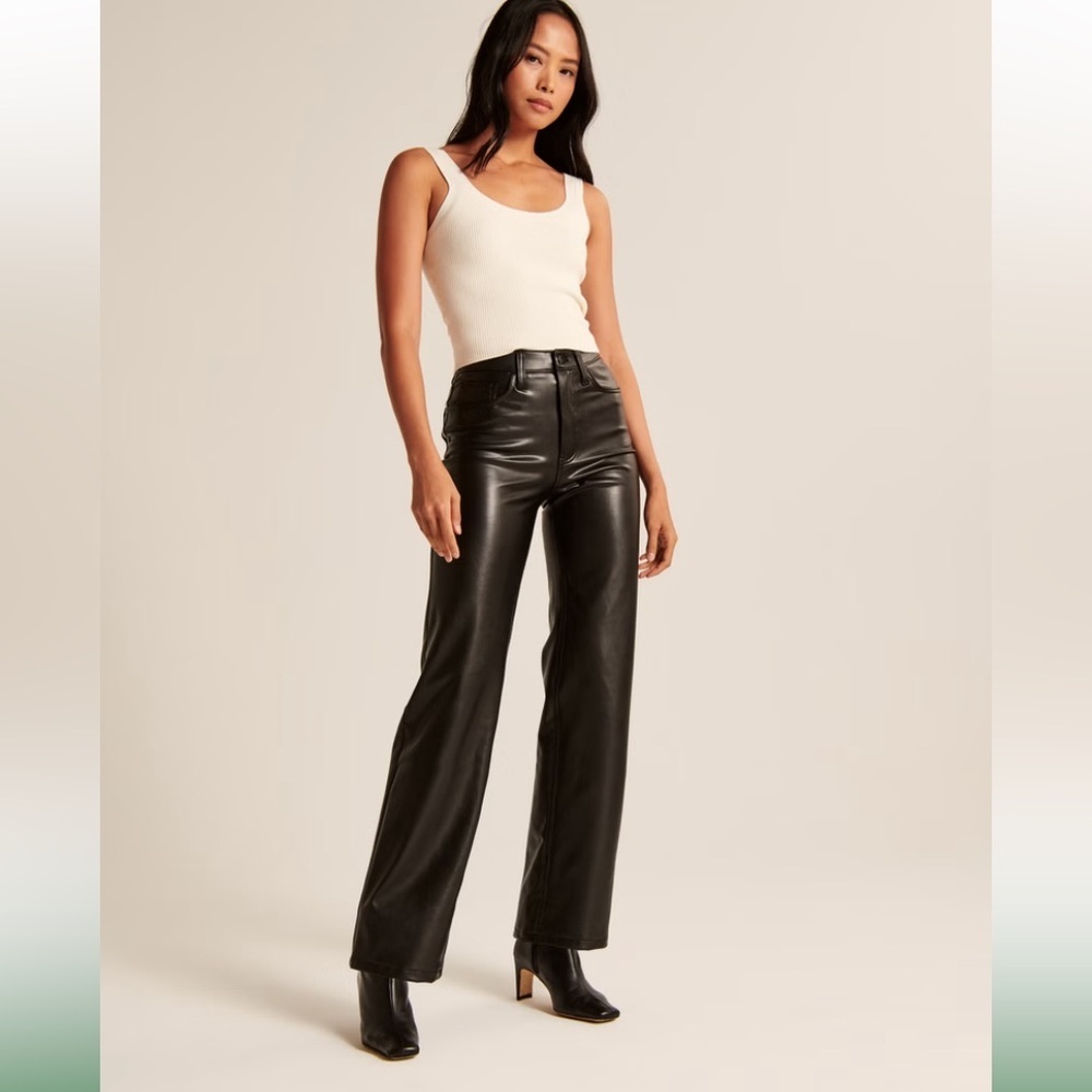 Abercrombie & Fitch Vegan Leather Relaxed Pants